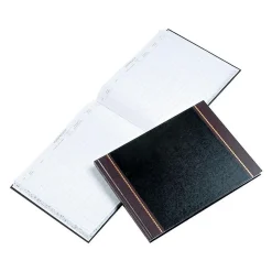 Wilson Jones Accounting & Record Journals<Visitor Book, 10 Columns, 12.25" x 9.5", Black, 208 Sheets/Book (S491)