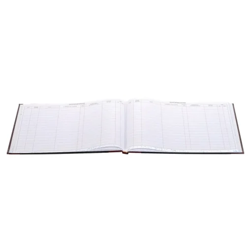 Wilson Jones Accounting & Record Journals<Visitor Book, 10 Columns, 12.25" x 9.5", Black, 208 Sheets/Book (S491)