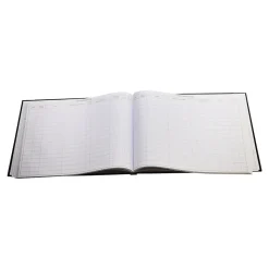 Wilson Jones Accounting & Record Journals<Visitor Book, 10 Columns, 12.25" x 9.5", Black, 208 Sheets/Book (S491)