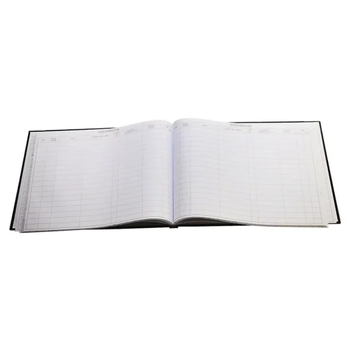 Wilson Jones Accounting & Record Journals<Visitor Book, 10 Columns, 12.25" x 9.5", Black, 208 Sheets/Book (S491)