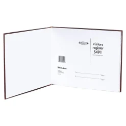 Wilson Jones Accounting & Record Journals<Visitor Book, 10 Columns, 12.25" x 9.5", Black, 208 Sheets/Book (S491)