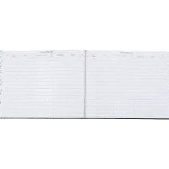Wilson Jones Accounting & Record Journals<Visitor Book, 10 Columns, 12.25" x 9.5", Black, 208 Sheets/Book (S491)