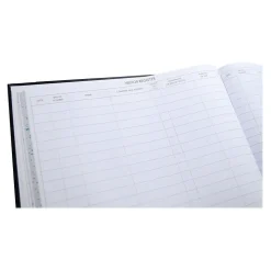 Wilson Jones Accounting & Record Journals<Visitor Book, 10 Columns, 12.25" x 9.5", Black, 208 Sheets/Book (S491)