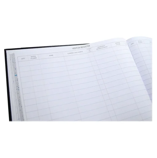 Wilson Jones Accounting & Record Journals<Visitor Book, 10 Columns, 12.25" x 9.5", Black, 208 Sheets/Book (S491)