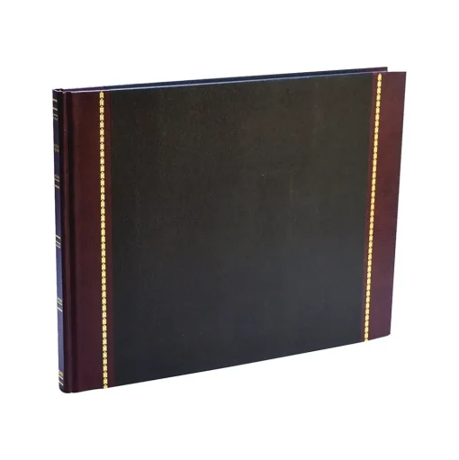 Wilson Jones Accounting & Record Journals<Visitor Book, 10 Columns, 12.25" x 9.5", Black, 208 Sheets/Book (S491)