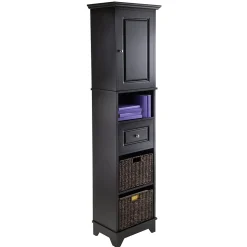 Winsome Storage Cabinets<20618 Cabinet with Baskets, Black