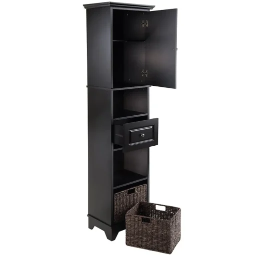 Winsome Storage Cabinets<20618 Cabinet with Baskets, Black