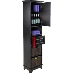 Winsome Storage Cabinets<20618 Cabinet with Baskets, Black