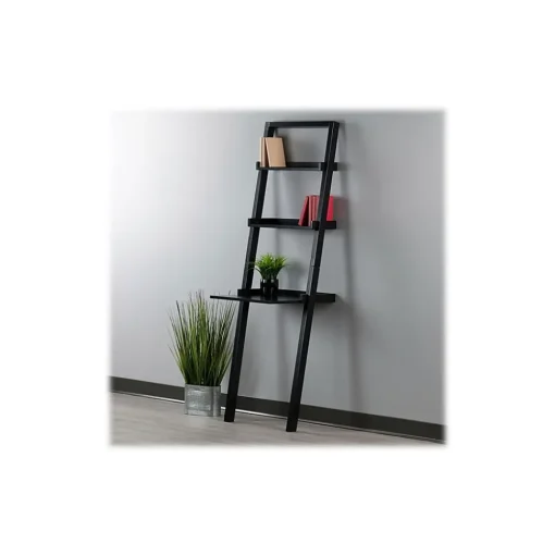 Winsome Bookcases<Bellamy 3-Shelf 69"H Leaning Bookcase, Black (29323)