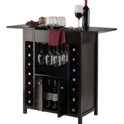 Winsome Storage Cabinets<37"H Yukon Wine Cabinet Espresso (92655)
