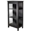 Winsome Bookcases<Poppy Display Cabinet with 3-Sided Tempered Glass, 47.2"H, Black (20523)