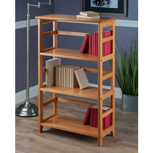 Winsome Bookcases<Solid/Composite Wood 3-Tier Studio Bookshelf, Honey (99342)