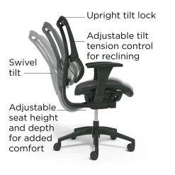Workplace 2.0 Office Chairs<Workplace2.0 Lawton Ergonomic Mesh Swivel Task Chair, Black (UN62655)