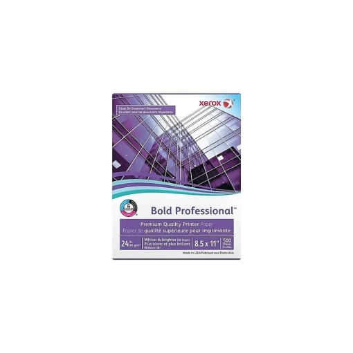 Xerox Multipurpose Paper<Bold Professional 8.5" x 11" Bond Paper, 24 lbs., 98 Brightness, 500/Ream (3R13038)