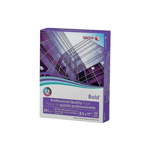 Xerox Multipurpose Paper<Bold Professional 8.5" x 11" Bond Paper, 24 lbs., 98 Brightness, 500/Ream (3R13038)