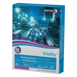 Xerox Multipurpose Paper<Vitality 8.5" x 11" 3-Hole Punch Multipurpose Printer Paper, 20 lbs., 92 Brightness, 500/Ream (3R2641)