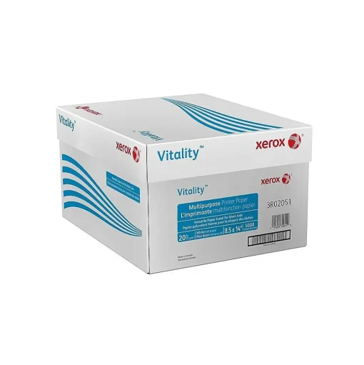 Xerox Multipurpose Paper<Vitality 8.5" x 14" Multipurpose Paper, 20 lbs., 92 Brightness, 500 Sheets/Ream, 10 Reams/Carton (3R02051)